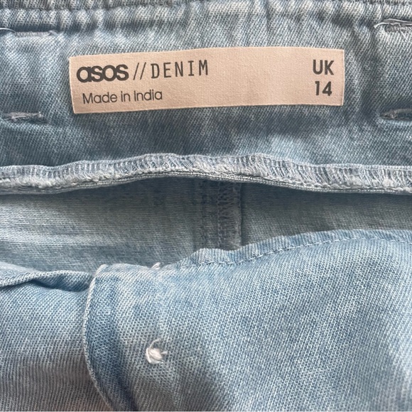 ASOS Denim Button Through Mini Skirt with Skinny Belt - Picture 7 of 7